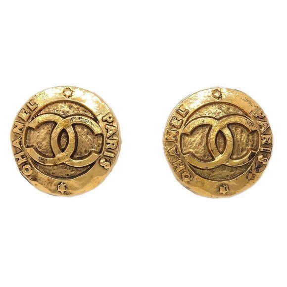 Chanel Button Clip-On Earrings Gold 28/2820 135795